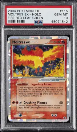 2004 POKEMON EX FIRE RED & LEAF GREEN #115 MOLTRES EX-HOLO PSA 10 - Image 1