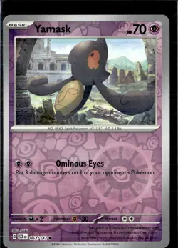Pokemon Yamask 062/142 Stellar Crown Reverse Holo Common 2 Card Lot - Image 1