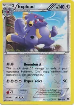 Pokemon XY Phantom Forces Exploud Rare Reverse Holo 85/119 - Image 1