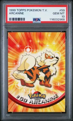 1999 TOPPS POKEMON TV #59 ARCANINE PSA 10 - Image 1