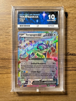 Pokemon TCG Stellar Crown Terapagos ex 128/142 Holo ACE Graded Gem Mint 10 - Image 1