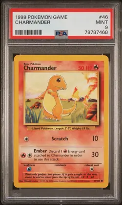 1999 POKEMON GAME #46 CHARMANDER PSA 9 BASE SET - The original Char Char - Image 2
