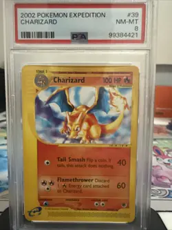 Pokemon TCG 2002 Expedition Set Charizard Non-Holo PSA 8 Mint - Image 1