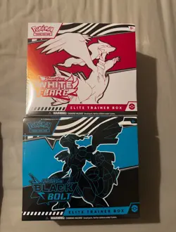 Pokemon TCG Black Bolt and White Flare ETB Bundle 2x Pair - New & Sealed - Image 1
