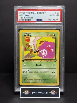 2000 Pokemon Rocket 1st Edition Koffing #58 PSA 10 - Image 1