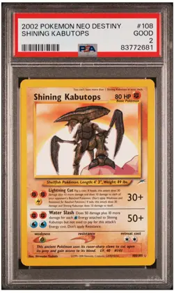 POKEMON SHINING KABUTOPS NEO DESTINY 108 PSA 2 HOLO (Cleanest 2 ever! 💎) - Image 1