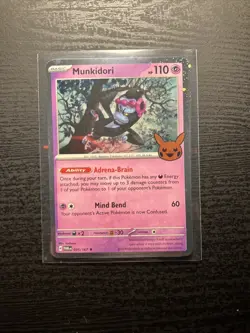 Pokemon TCG Munkidori 095/167 Trick Or Trade Card 2024 Cosmos Holo Rare Card 3 - Image 1