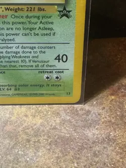 VENUSAUR BLACK STAR PROMO #13 HOLO RARE POKEMON CARD - WOTC Game boy Exclusive! - Image 5