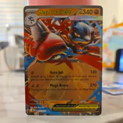 Mega Lucario ex 077/132 Me01: Mega Evolution Holo NM Pokemon card - Image 1