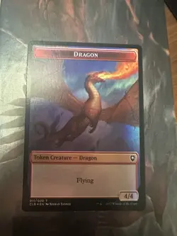 Dragon Foil Token 4/4 Commander Legends: Baldur's Gate Treasure on reverse side - Image 1