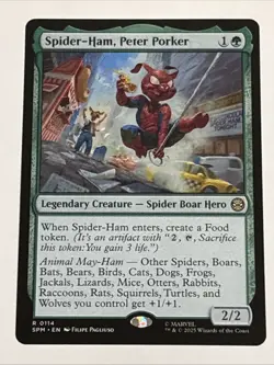 MTG Universes Beyond: Spider-man Spider-Ham, Peter Porker 0114 NM Rare - Image 1