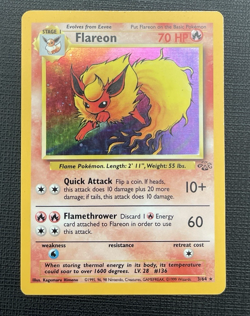 Pokemon English Jungle Flareon Holo #3/64 1999 WOTC Wizards off the Coast LP - Image 1