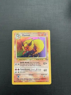 Pokemon English Jungle Flareon Holo #3/64 1999 WOTC Wizards off the Coast LP - Image 2
