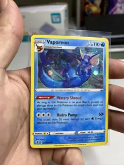 2020 Pokemon Vaporeon Holo SWSH072 Black Star Promo Near Mint - Mint - Image 3