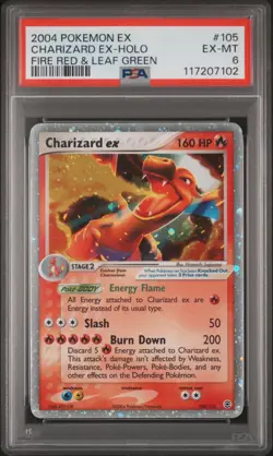2004 POKEMON EX FIRE RED & LEAF GREEN #105 CHARIZARD EX-HOLO PSA 6 - Image 1