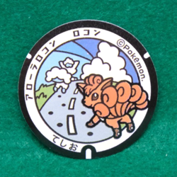 Alola Vulpix & Vulpix Pokemon Manhole Type Seal Sticker Nintendo Japanese F/S - Image 1