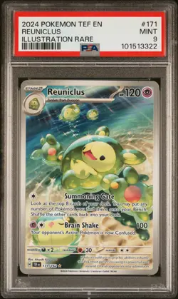 2024 POKEMON TEF EN-TEMPORAL FORCES ILLUSTRATION RARE #171 REUNICLUS PSA 9 - Image 1