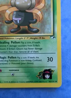Pokemon TCG Erika’s Gloom 45/132 Gym Heroes Wizards 2000 - Image 3