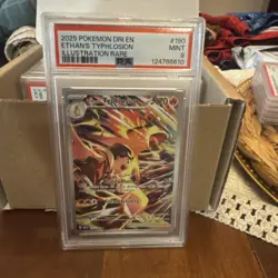 2025 POKEMON DRI EN DESTINED RIVALS ILLUSTRATION RARE ETHAN'S TYPHLOSION PSA 9 - Image 1
