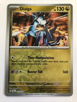 Pokemon TCG Surging Sparks Dialga Reverse Holofoil 135/191 NM Rare - Image 1