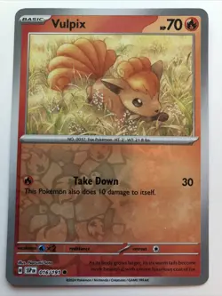 Pokemon TCG Surging Sparks Vulpix Reverse Holofoil 016/191 NM - Image 1