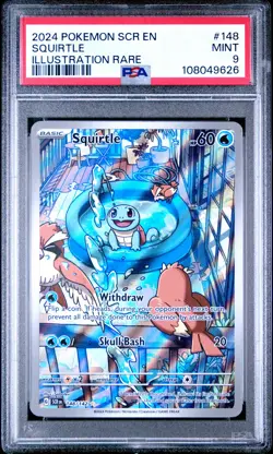 2024 POKEMON SCR EN-STELLAR CROWN ILLUSTRATION RARE #148 SQUIRTLE PSA 9 - Image 1