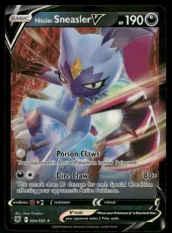 Hisuian Sneasler V 094/189 Ultra Rare Holo NM Pokemon SWSH10: Astral Radiance - Image 1