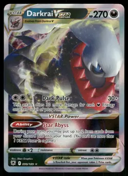 Darkrai VSTAR 099/189 Ultra Rare Holo NM Pokemon SWSH10: Astral Radiance - Image 1