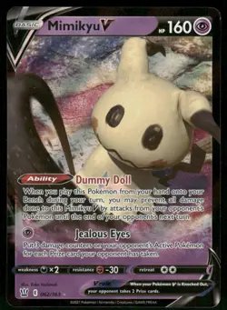 Mimikyu V 062/163 Ultra Rare Holo NM Pokemon SWSH05: Battle Styles - Image 1