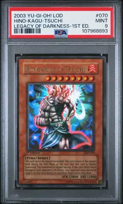 2003 YU-GI-OH! LOD-LEGACY OF DARKNESS 1ST ED #070 HINO-KAGU-TSUCHI PSA 9 - Image 1