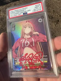 PSA 9 10 Power Chainsaw Man Weiss Schwarz OFR Card Signed By VA Sarah W. - Image 3