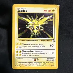 Pokemon TCG Zapdos Holo Rare Unlimited Card 20/130 Base Set 2 - Image 1
