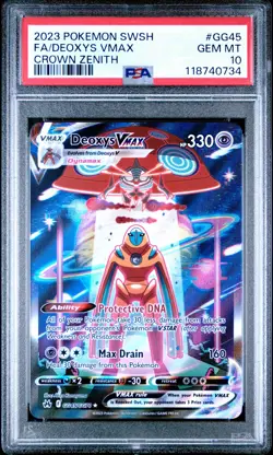 2023 POKEMON SWORD & SHIELD CROWN ZENITH #GG45 FULL ART/DEOXYS VMAX PSA 10 - Image 1