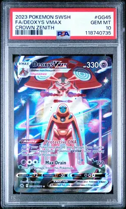 2023 POKEMON SWORD & SHIELD CROWN ZENITH #GG45 FULL ART/DEOXYS VMAX PSA 10 - Image 1