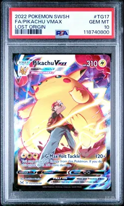 2022 POKEMON SWORD & SHIELD LOST ORIGIN #TG17 FULL ART/PIKACHU VMAX PSA 10 - Image 1