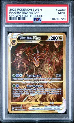 2023 POKEMON SWORD & SHIELD CROWN ZENITH SECRET FULL ART/GIRATINA VSTAR PSA 9 - Image 1