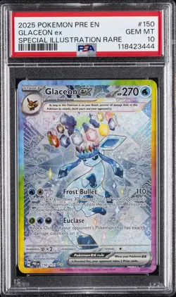 2025 POKEMON PRE EN-PRISMATIC EVOLUTIONS #150 GLACEON EX PSA 10 - Image 1
