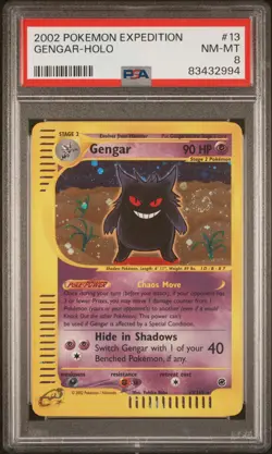 2002 POKEMON EXPEDITION #13 GENGAR-HOLO PSA 8 - Image 1