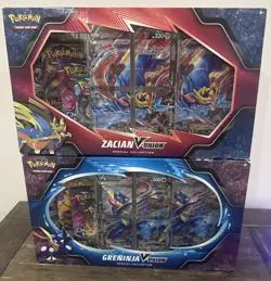 Pokemon TCG: Zacian V-Union & Greninja Special Collection Factory Sealed Box - Image 1