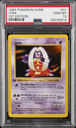 1999 POKEMON BASE SET 1ST EDITION #31 JYNX PSA 10 - Image 1