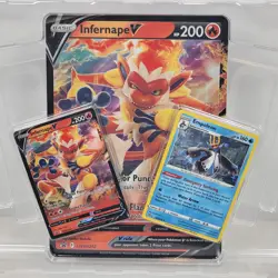 Infernape V SWSH25 JUMBO Black Star Promos w/ Empoleon 037 Cosmo Holo Pokemon - Image 1