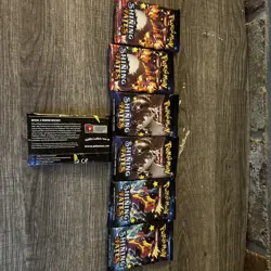 7x Pokemon TCG: Shining Fates Booster Pack Lot ART SET Factory Sealed - Image 2
