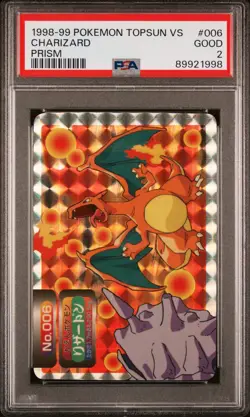 1998-99 POKEMON TOPSUN VS PRISM #006 CHARIZARD PSA 2 - Image 1