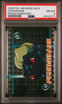 1999 POKEMON JPN MEIJI PROMO EMBOSSED FUSHIGIDANE PSA 8 - Image 1