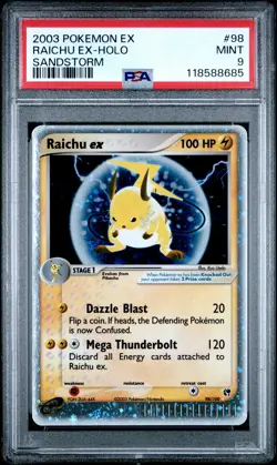 2003 POKEMON EX SANDSTORM #98 RAICHU EX-HOLO PSA 9 - Image 1
