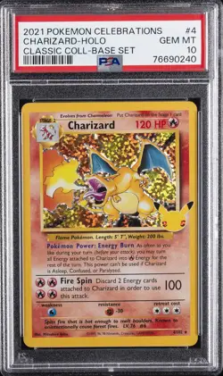 2021 POKEMON CELEBRATIONS CLASSIC COLL #4 CHARIZARD-HOLO PSA 10 - Image 1