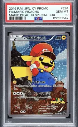 2016 PSA 10 Pokemon Mario Pikachu Promo XY JPN Holo FA Set #293 and #294 - Image 2