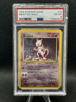 Pokemon 1999 Pokemon Game Base Set Mewtwo Holo 10/102 PSA 6 EX-MT - Image 1