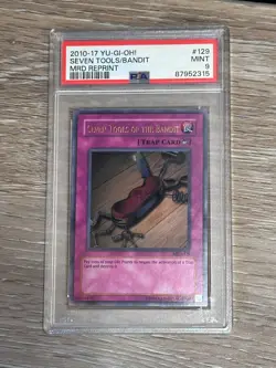 2010-2017 YU-GI-OH! METAL RAIDERS REPRINT 129 SEVEN TOOLS OF THE BANDIT PSA 9 - Image 1