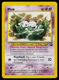 Pokemon Card - Mew WoTC Black Star Promo 47 Non-Holo - Image 1